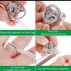 Ring Size Adjuster- with 4 Sizes Clear Ring Sizer Resizer Fit for Loose Rings